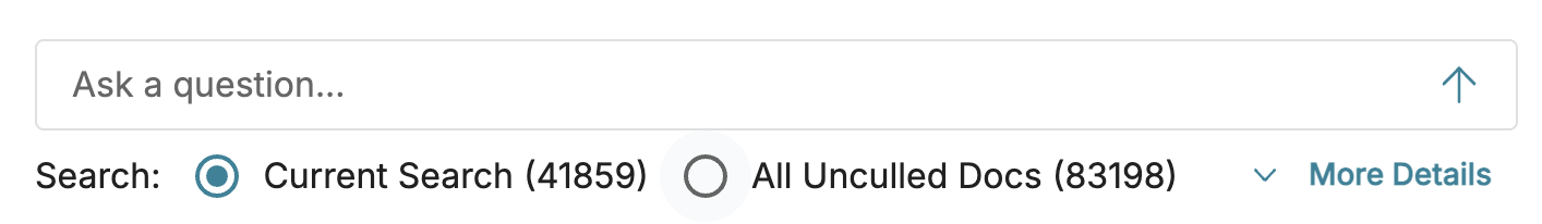 Search options for documents, including current search and uncultured documents selection.